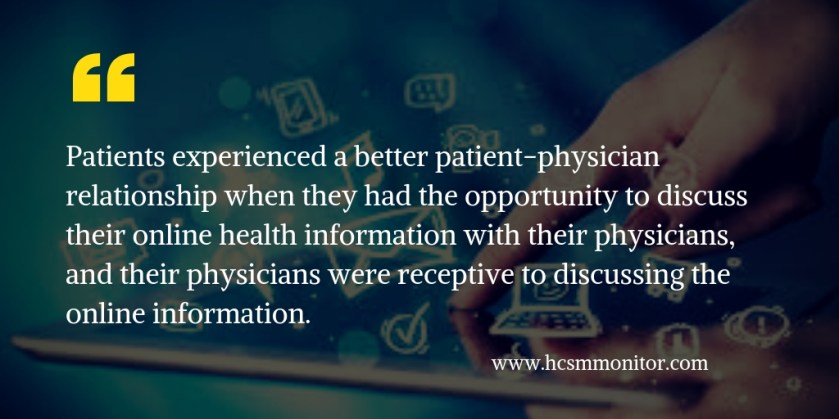 Patients experienced a better patient-physician relationship when they had the opportunity to discuss their online health information with their physicians, and their physicians were receptive to disc (1).jpg